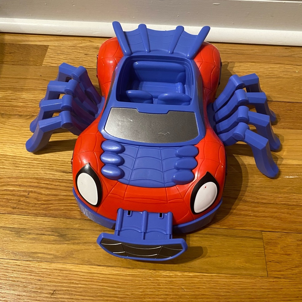 Spider-Themed Red and Blue Kids Toy Car